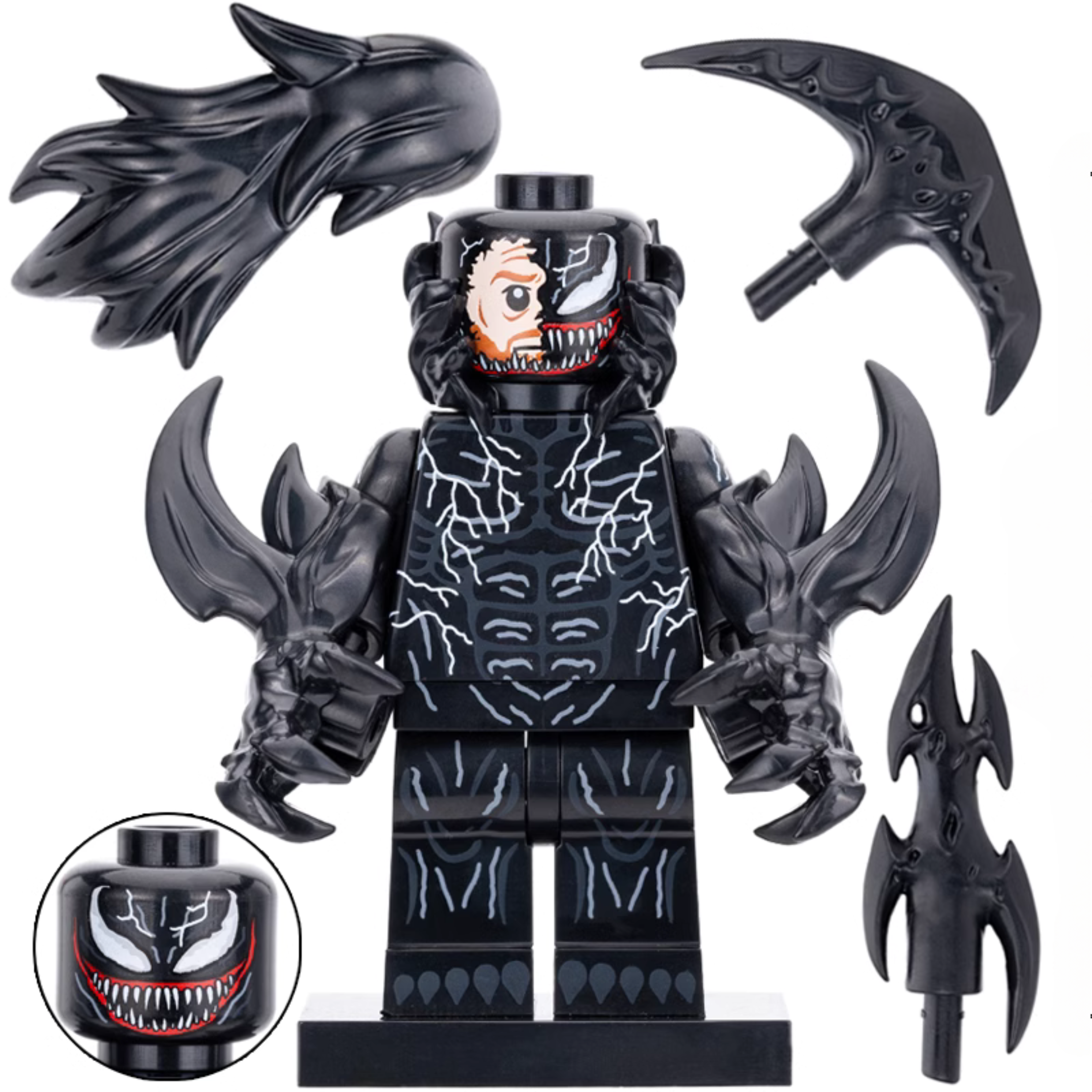 Venom Custom Marvel Superhero Minifigure - Minifigure Bricks