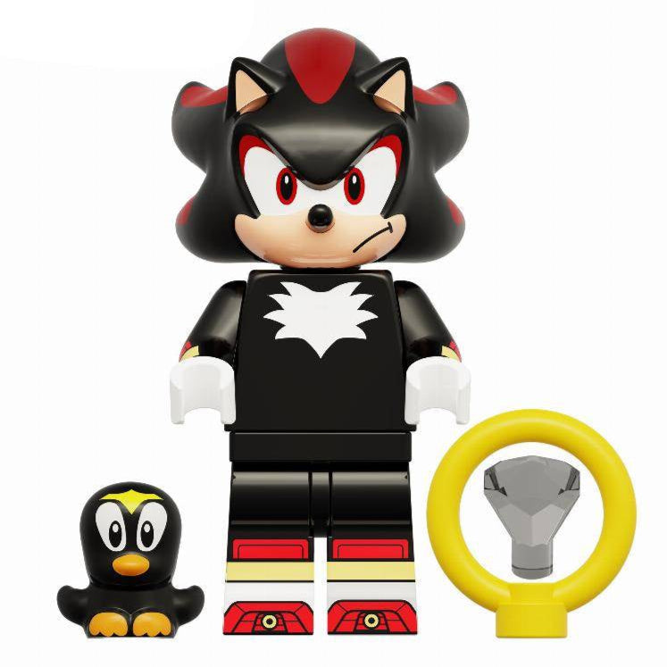 Shadow the Hedgehog from Sonic the Hedgehog Custom Minifigure - Minifigure Bricks