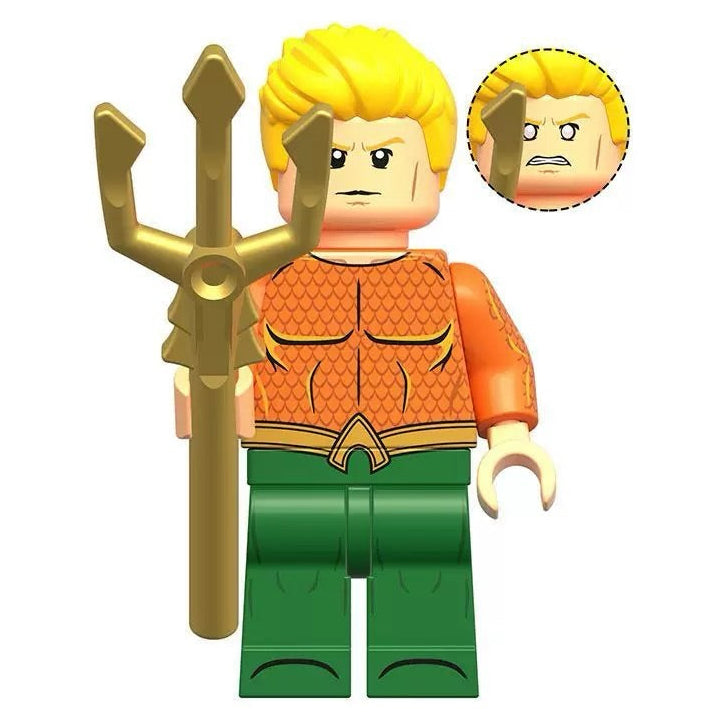 Aquaman Custom DC Comics Superhero Minifigure - Minifigure Bricks