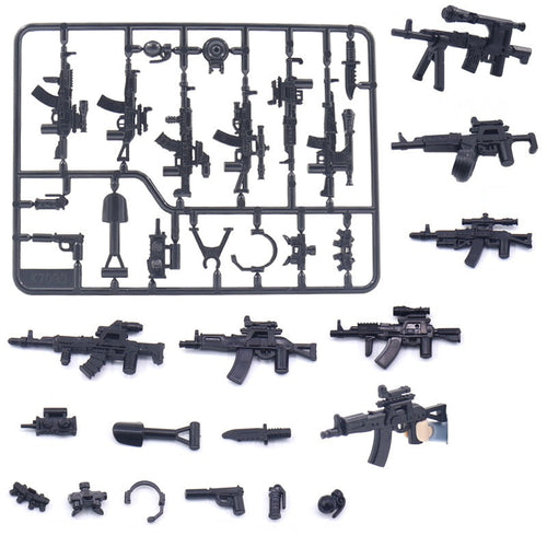 Army Weapon and Accessory Set - Minifigure Bricks