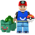 Ash Ketchum with Bulbasaur Pokemon Minifigure