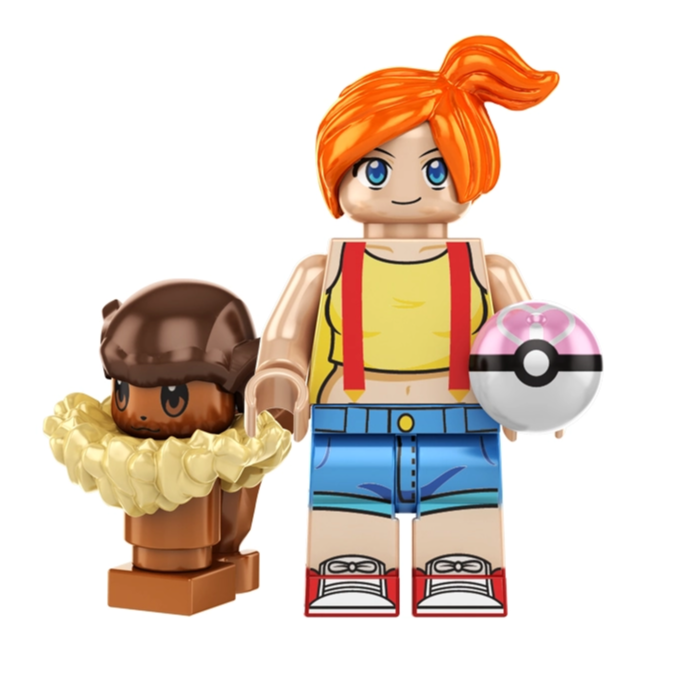 Misty with Eevee Pokemon Minifigure - Minifigure Bricks