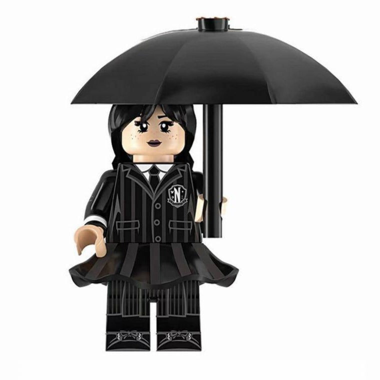 Wednesday Addams Custom Minifigure - Minifigure Bricks