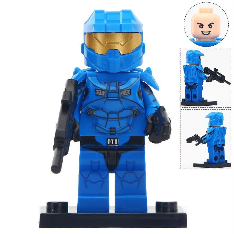 Blue Spartan Custom Halo Video Game Minifigure - Minifigure Bricks