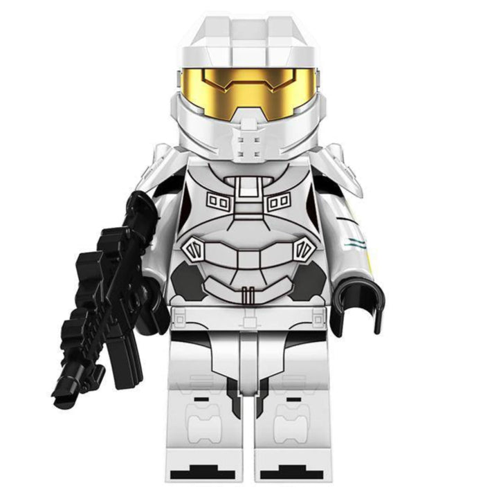 White Spartan Custom Halo Video Game Minifigure - Minifigure Bricks