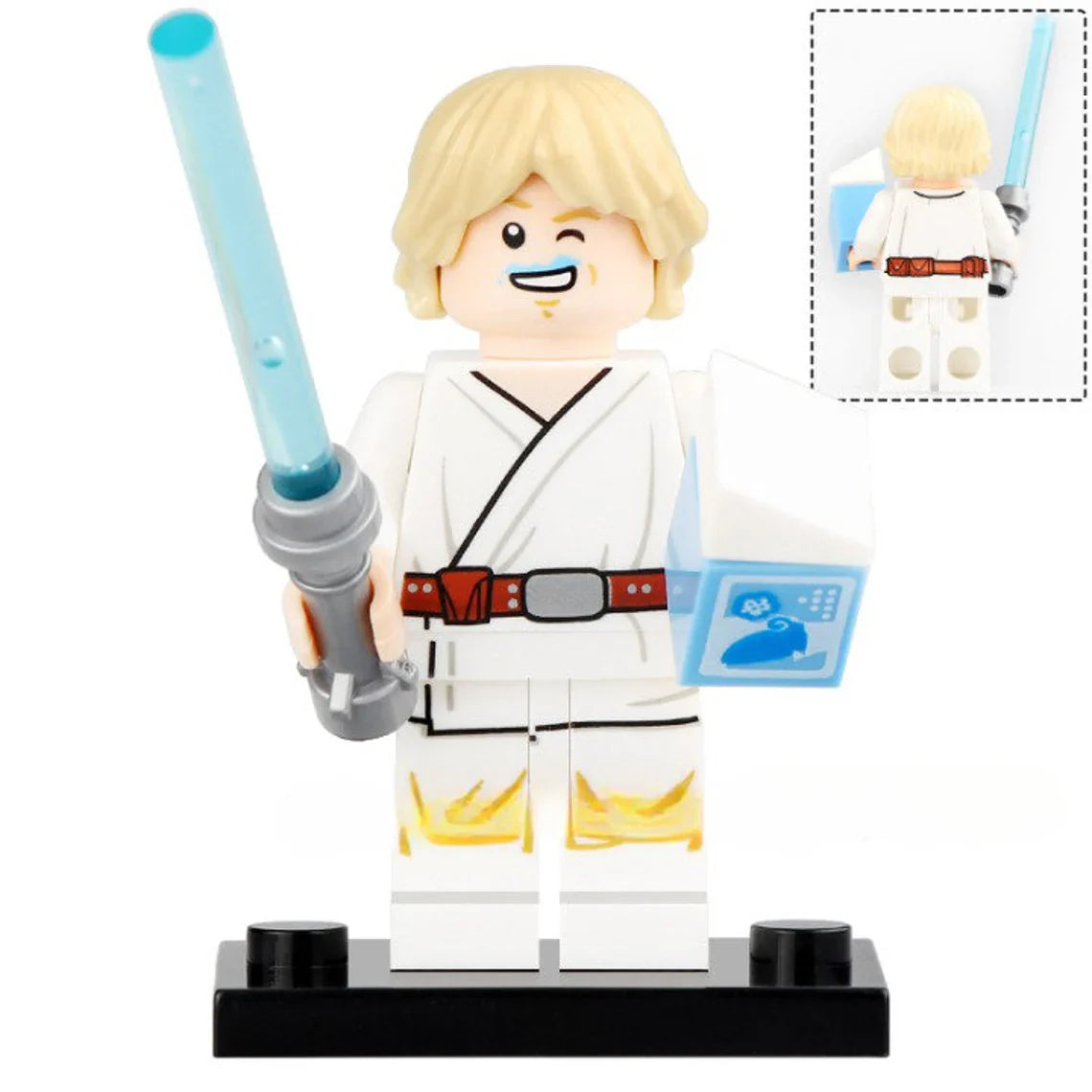 Luke Skywalker Blue Milk custom Star Wars Minifigure - Minifigure Bricks
