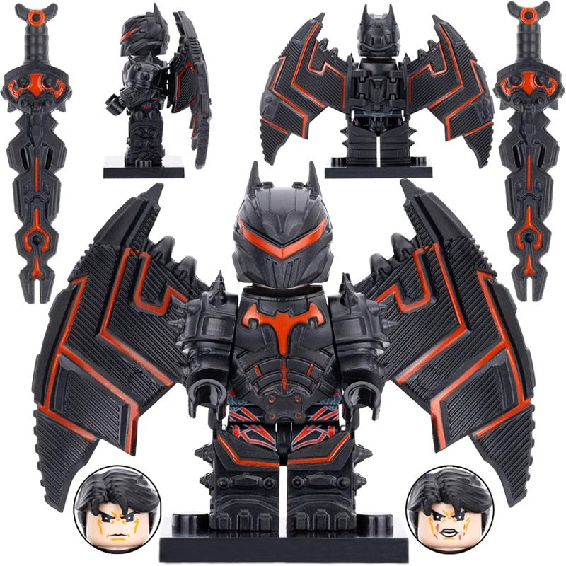 Batman Hellbat Black Suit Custom DC Superhero Minifigure - Minifigure Bricks