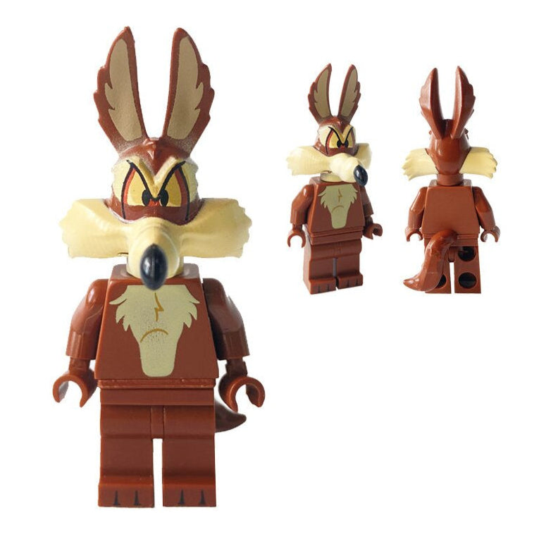 Wile E. Coyote Custom Looney Tunes Cartoon Minifigure - Minifigure Bricks