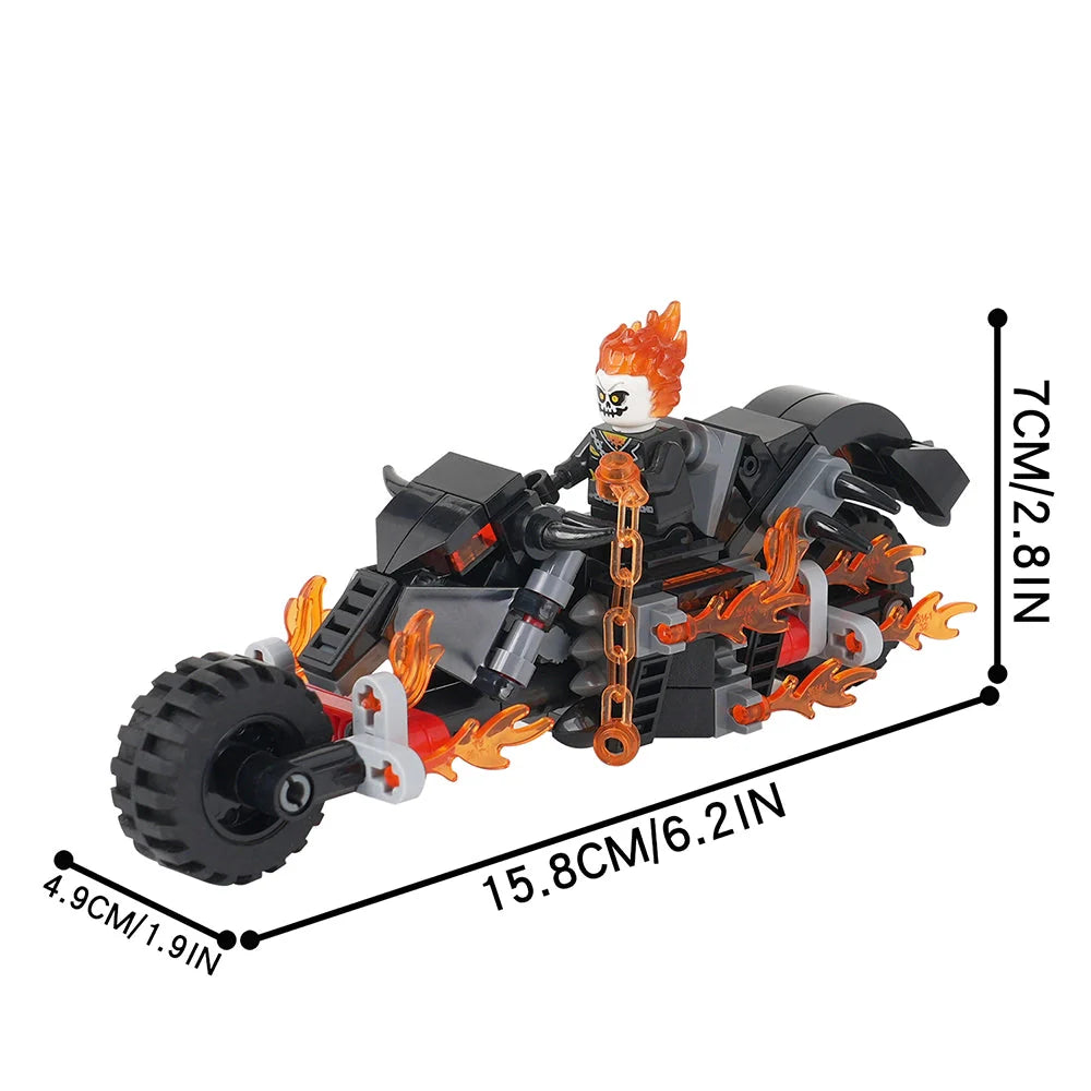 Ghost Rider Hell Cycle Custom Marvel Superhero MOC - Minifigure Bricks