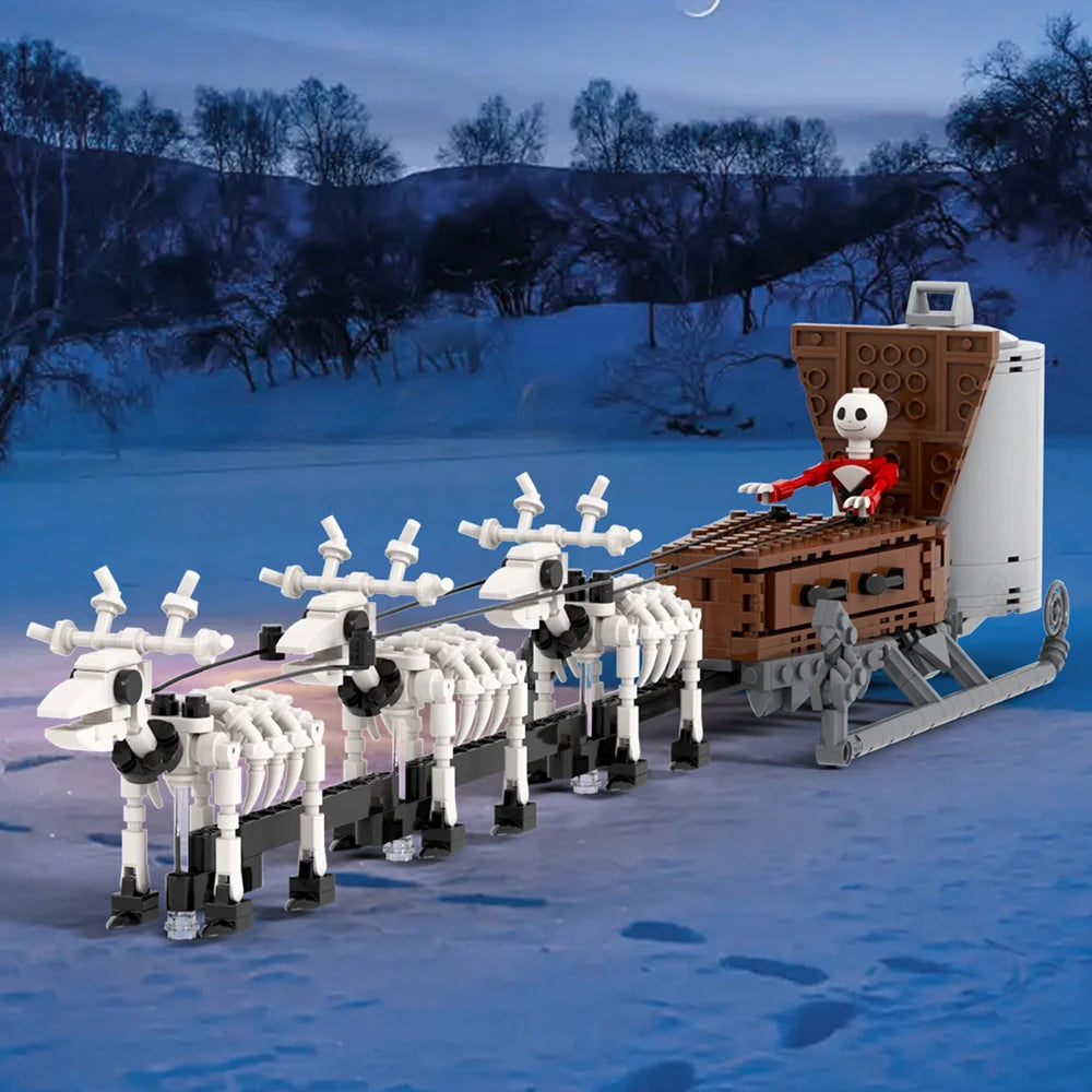 Nightmare Before Christmas Jack Skellington Sleigh Custom MOC - Minifigure Bricks