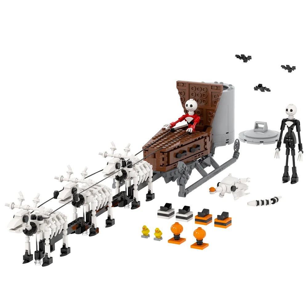 Nightmare Before Christmas Jack Skellington Sleigh Custom MOC - Minifigure Bricks