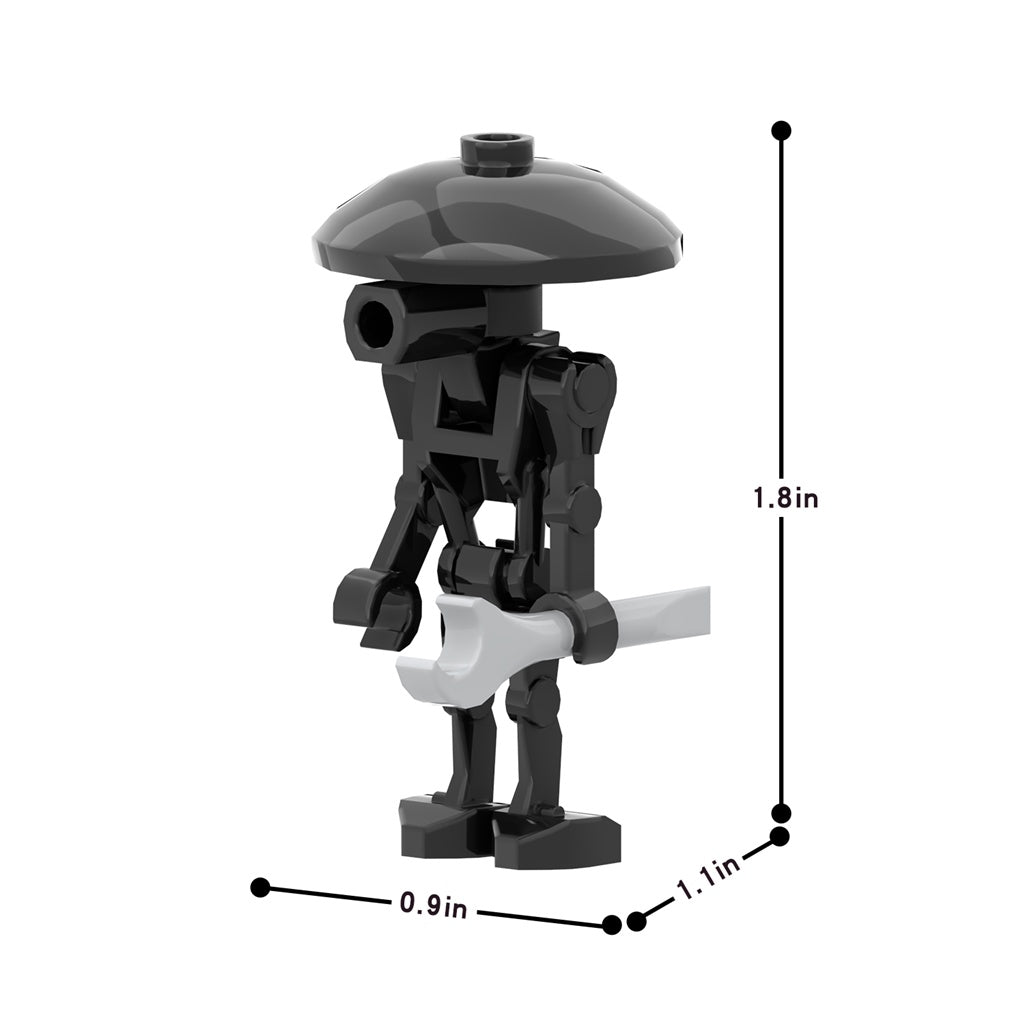 6 x DUM-series Pit Droid (Black) custom Star Wars Minifigure