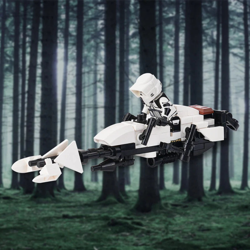 74-Z Speeder Bike with Scout Trooper Star Wars MOC - Minifigure Bricks