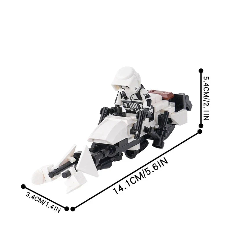 74-Z Speeder Bike with Scout Trooper Star Wars MOC - Minifigure Bricks