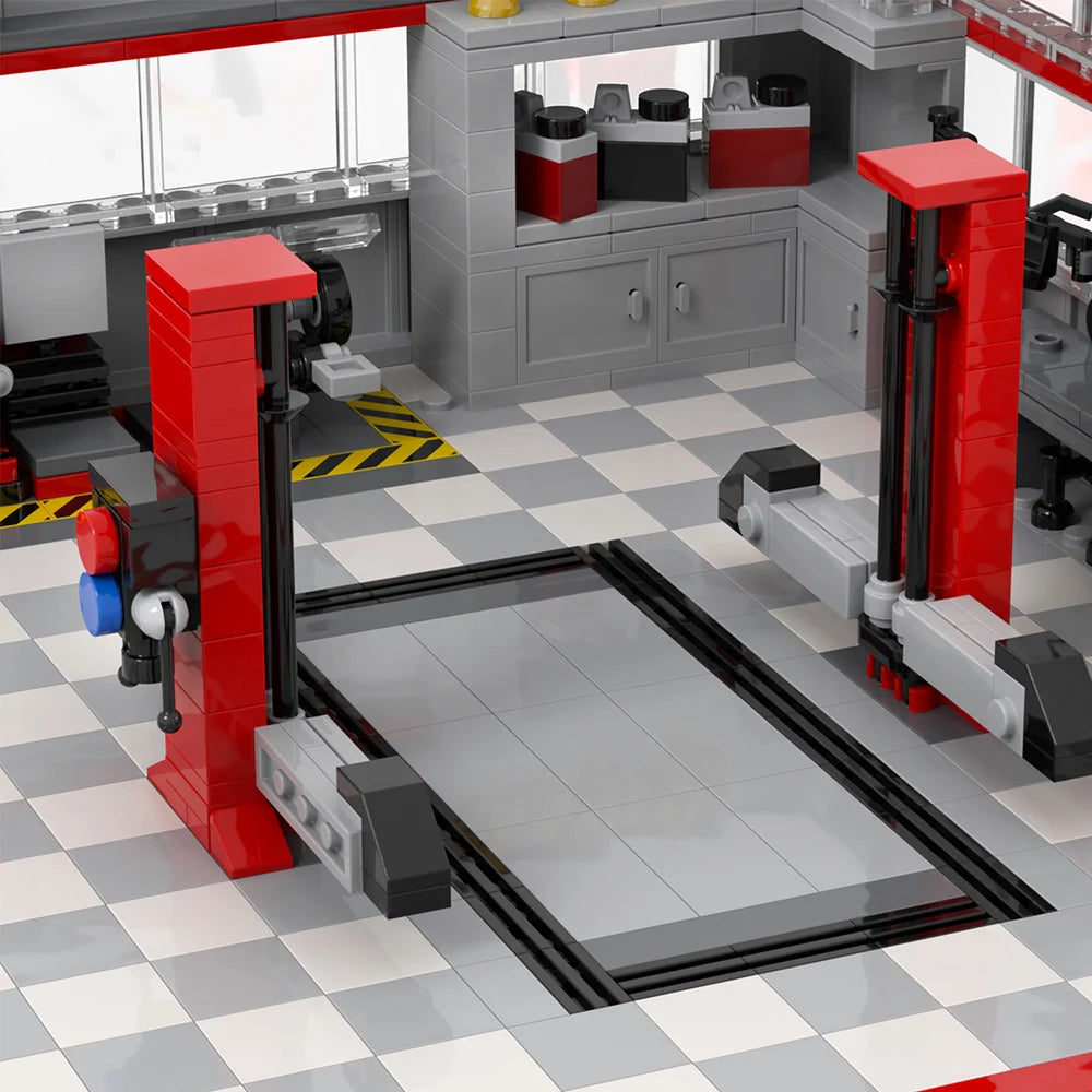 Car Repair Garage Custom MOC - Minifigure Bricks