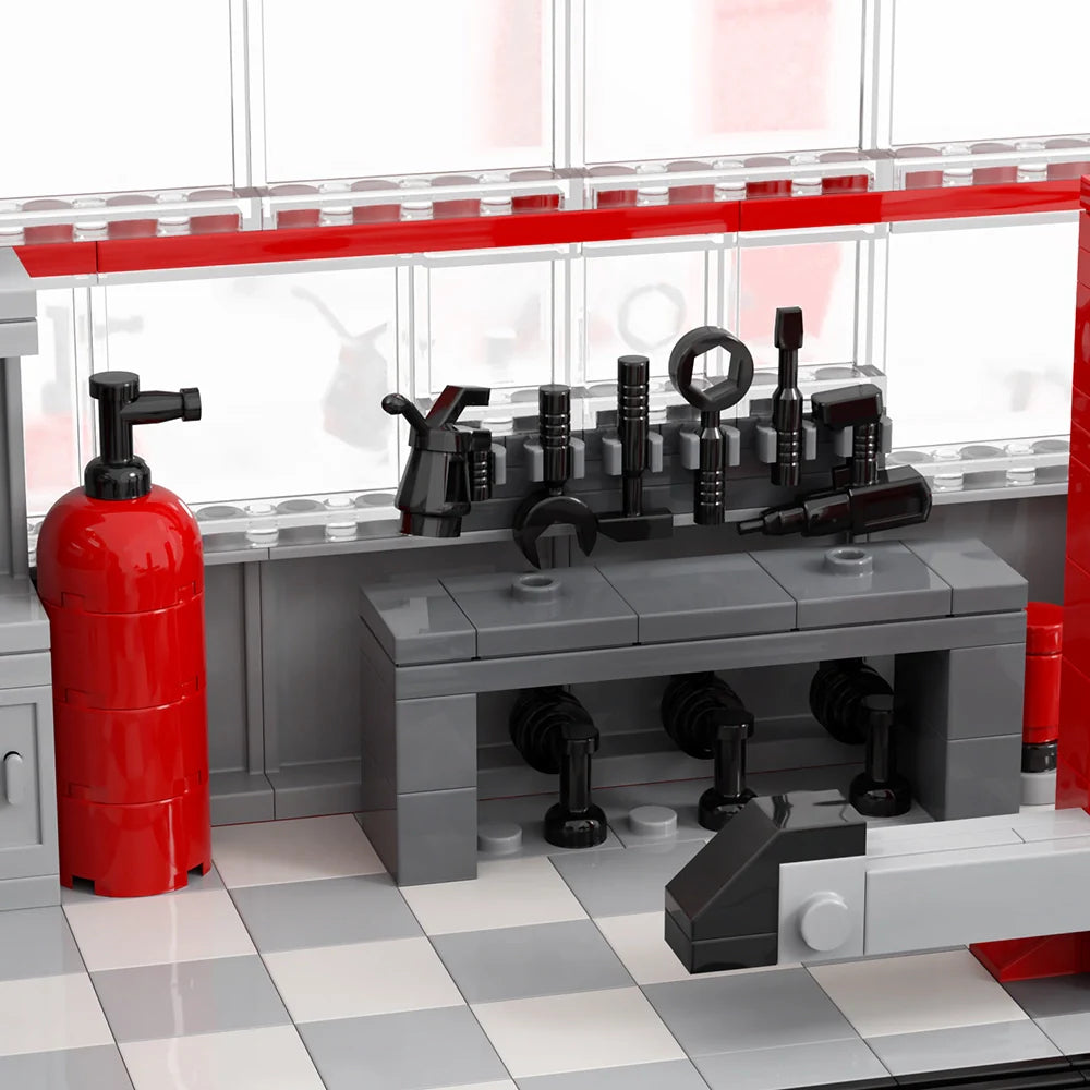 Car Repair Garage Custom MOC - Minifigure Bricks