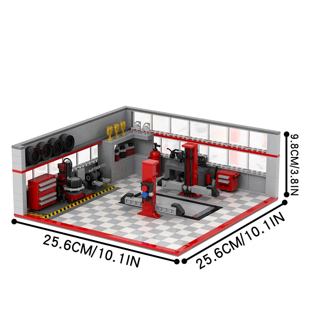 Car Repair Garage Custom MOC - Minifigure Bricks