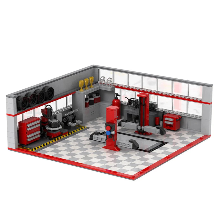 Car Repair Garage Custom MOC - Minifigure Bricks
