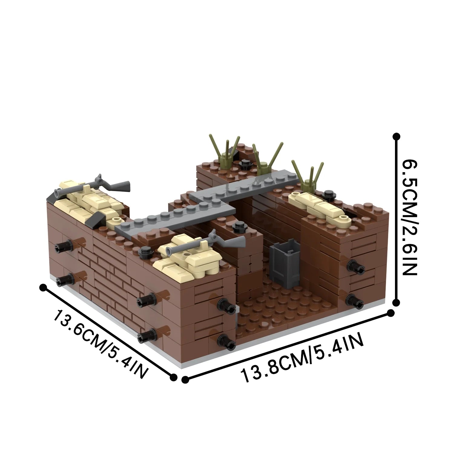 Military Battlefield Trenches MOC Set - Minifigure Bricks