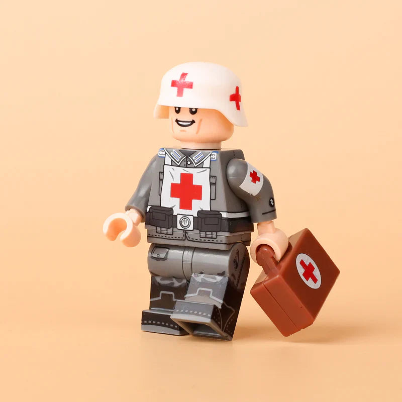 WW2 German Army Medic Soldier Custom Minifigure - Minifigure Bricks