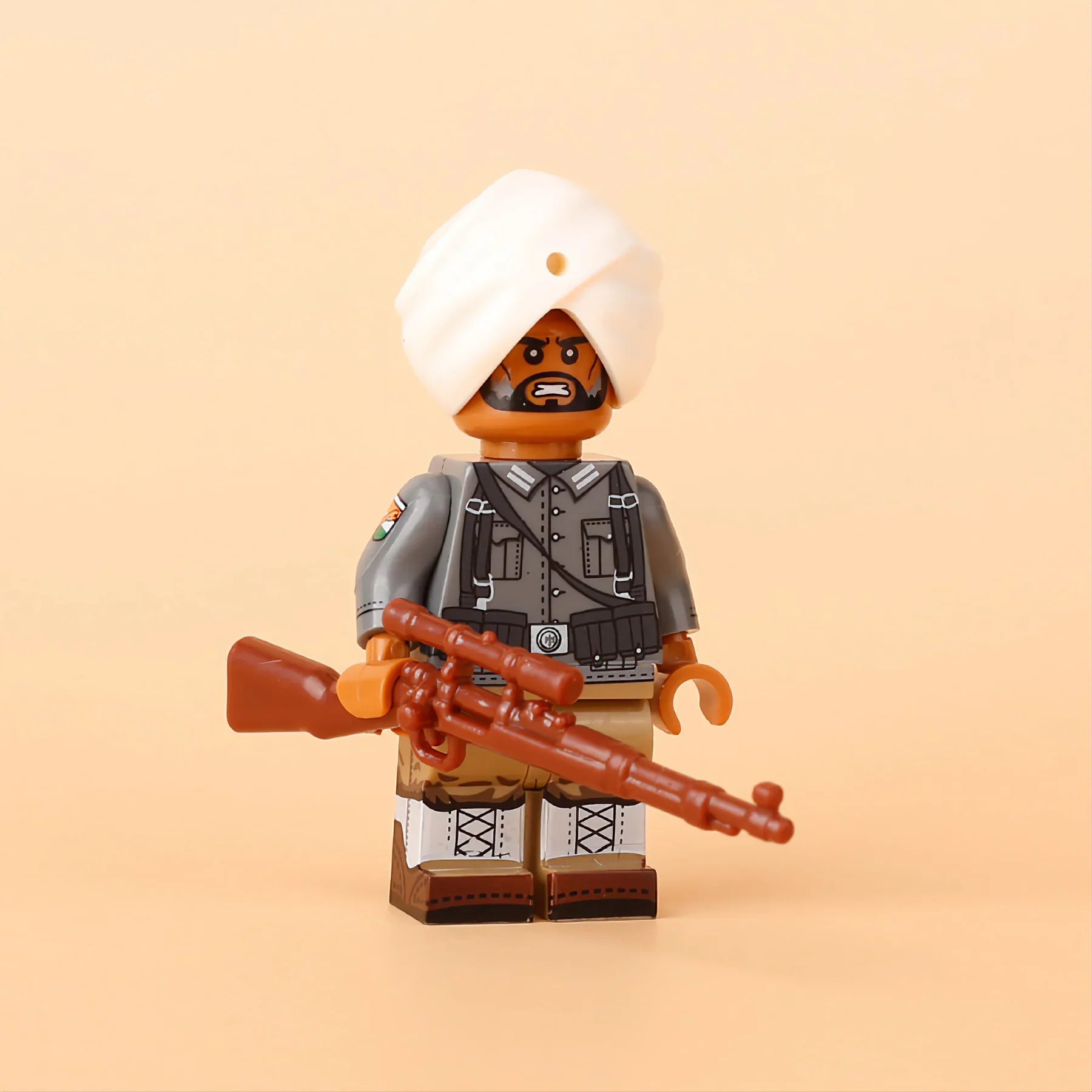 WW2 Indian Legion Soldier Custom Military Minifigure - Minifigure Bricks