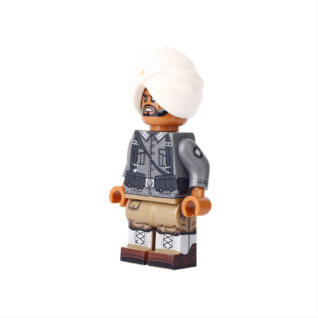 WW2 Indian Legion Soldier Custom Military Minifigure - Minifigure Bricks
