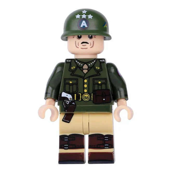 WW2 US Army General Patton Custom Minifigure - Minifigure Bricks