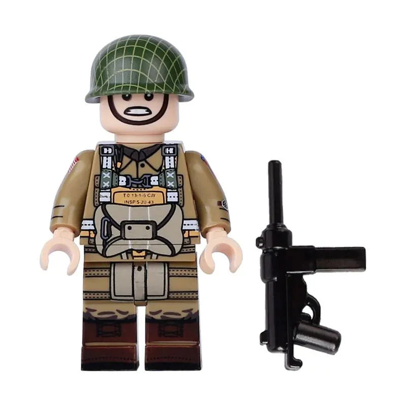WW2 US Army 82nd Airborne Paratrooper Soldier Custom Minifigure - Minifigure Bricks