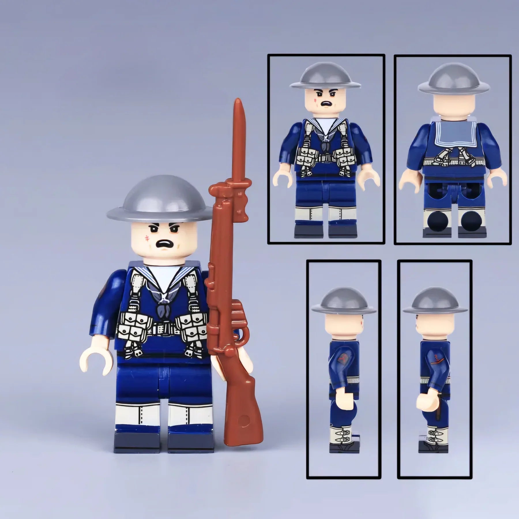 WW2 British Royal Navy Gunner Custom Military Minifigure - Minifigure Bricks