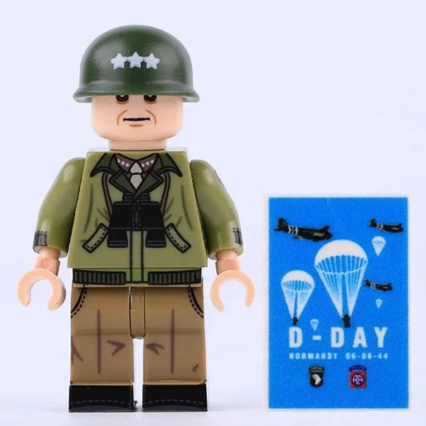 WW2 US Lieutenant General Omar Bradley Custom Military Minifigure - Minifigure Bricks