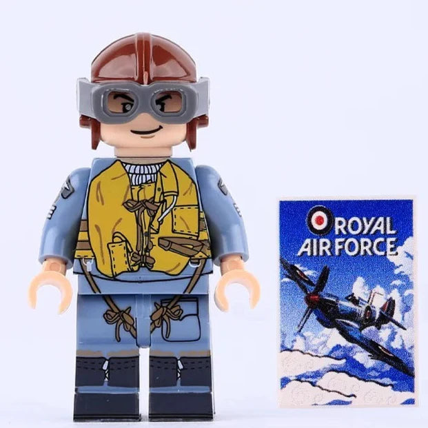 WW2 British Royal Air Force Flight Sergeant Custom Military Minifigure - Minifigure Bricks