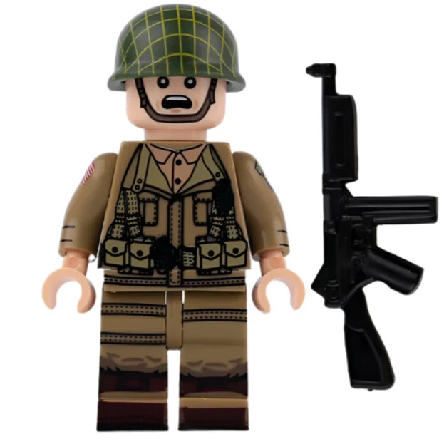 WW2 USA 101st Airborne Division Soldier Custom Military Minifigure - Minifigure Bricks