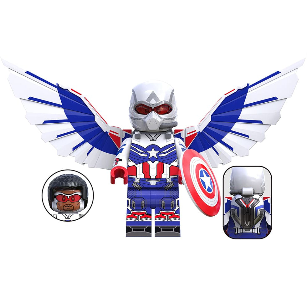 Captain America (Sam Wilson) (Brave New World) Custom Marvel Superhero Minifigure - Minifigure Bricks