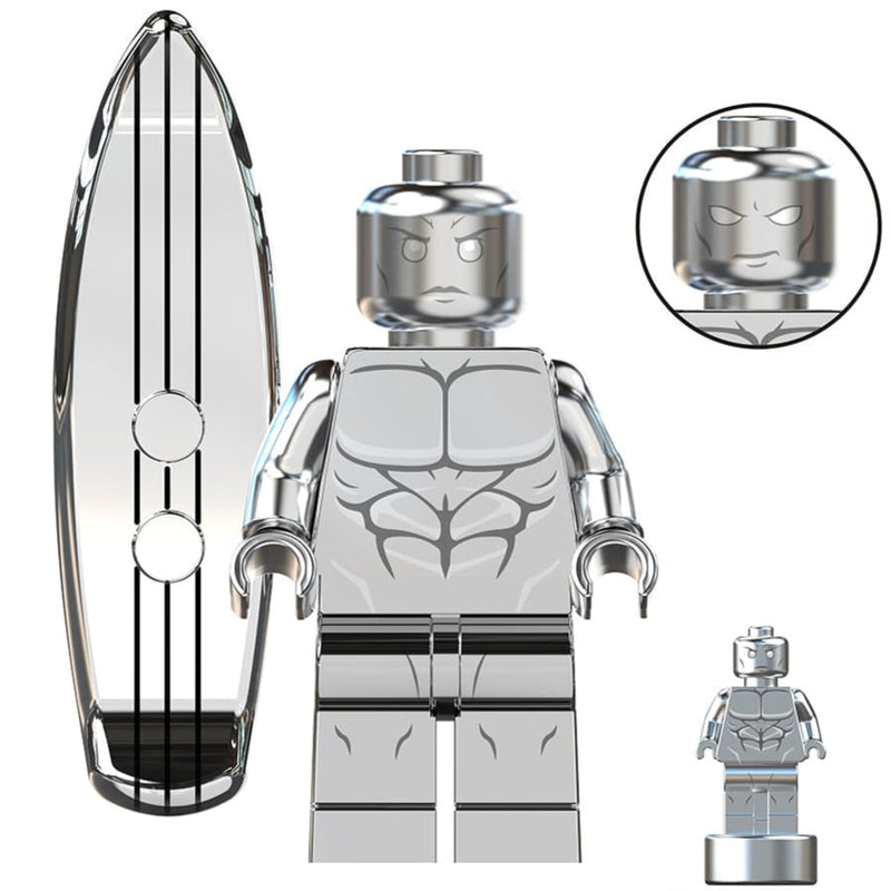 Silver Surfer (Rise of the Silver Surfer) Custom Marvel Superhero Minifigure - Minifigure Bricks