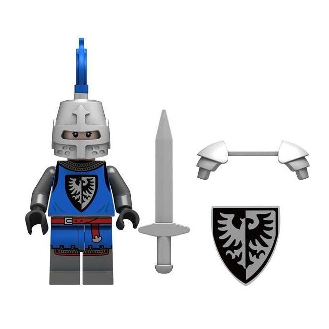 Black Falcon Medieval Knight Custom Soldier Minifigure - Minifigure Bricks