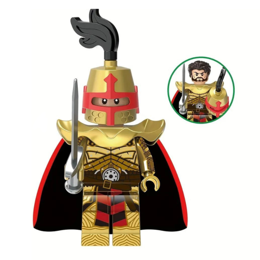 Golden Knight Custom Medieval Knights Templar Minifigure - Minifigure Bricks
