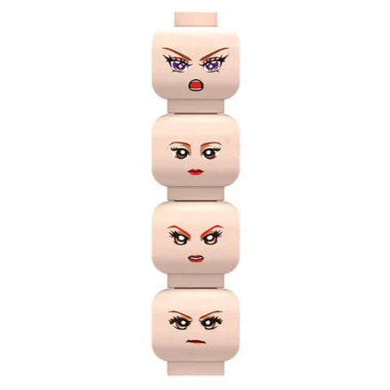 Female Minifigure Heads Expressions Custom Accessory