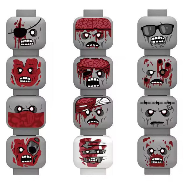 Zombie Minifigure Heads Custom Accessory - Minifigure Bricks