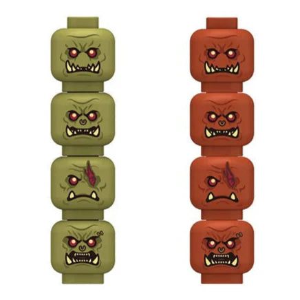 Orc Minifigure Expression Heads Custom Accessory