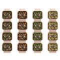 Camouflage Minifigure Heads Custom Accessory - Minifigure Bricks