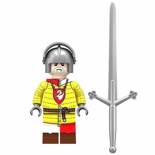 Medieval Knight with Scottish Claymore Sword Custom Minifigure - Minifigure Bricks