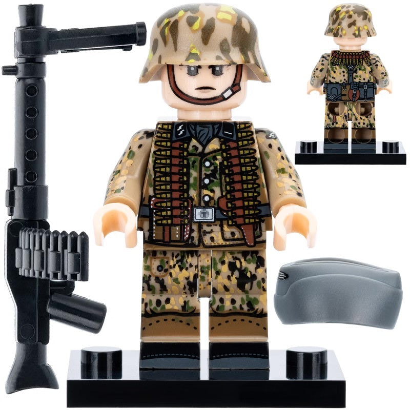 WW2 German Erbsenmuster Infantry Soldier Custom Minifigure - Minifigure Bricks