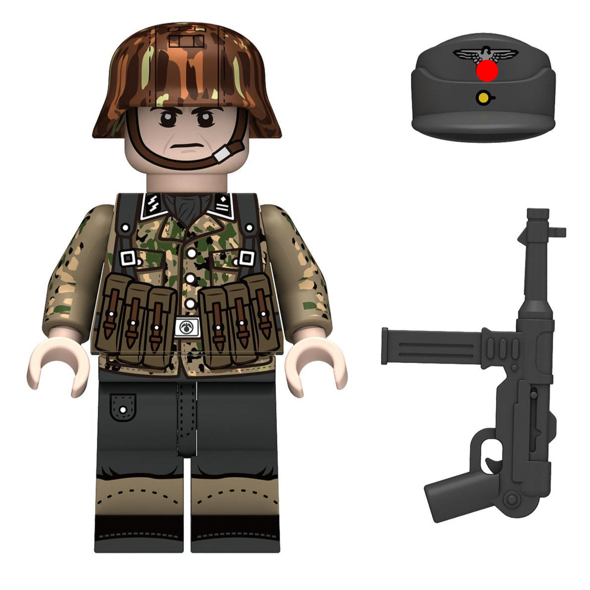 WW2 German Erbsenmuster Infantry Soldier Custom Minifigure - Minifigure Bricks