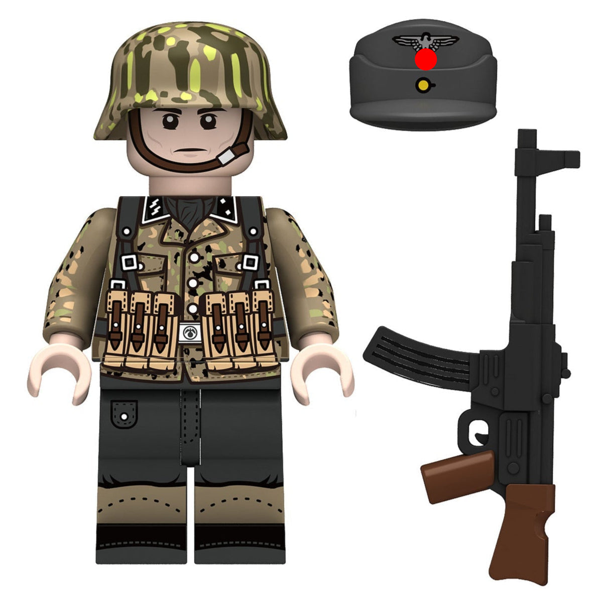 WW2 German Erbsenmuster Infantry Soldier Custom Minifigure - Minifigure Bricks