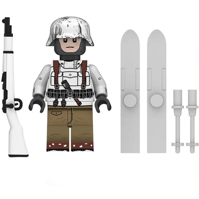 WW2 German Gebirgsjager Soldier Custom Military Minifigure - Minifigure Bricks