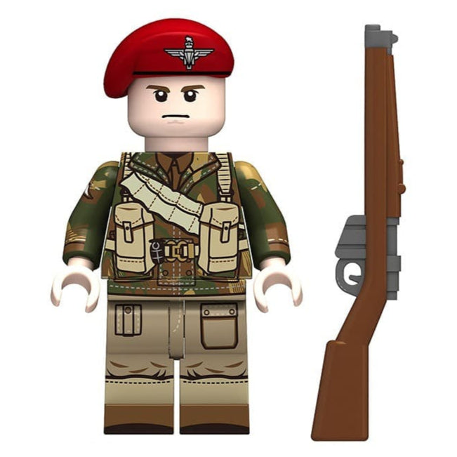 WW2 British Red Devils Paratrooper Soldier Custom Military Minifigure - Minifigure Bricks