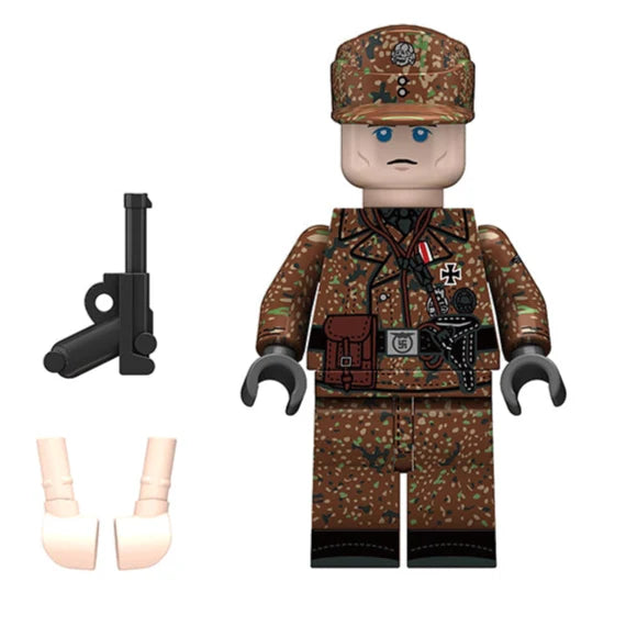 Pea Pattern Panzer Troops Custom WW2 German soldiers Minifigure - Minifigure Bricks