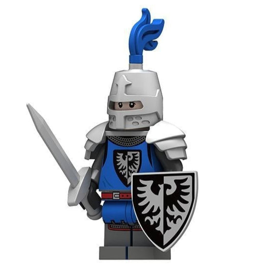Black Falcon Medieval Knight Custom Soldier Minifigure - Minifigure Bricks