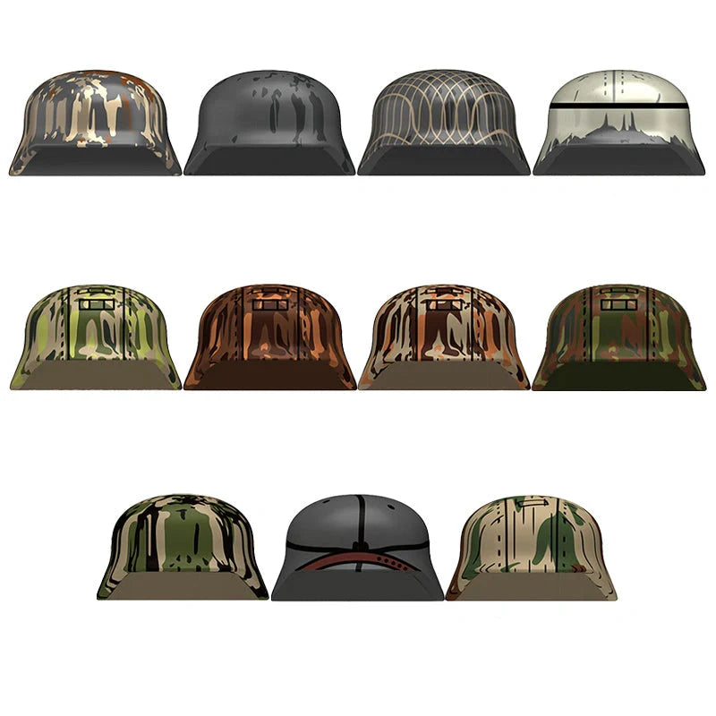 WW2 German M35 Camouflage Helmet Custom Accessory Set - Minifigure Bricks