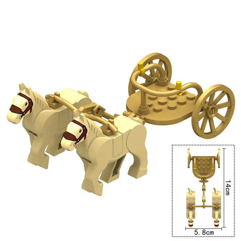 Ancient Egyptian Horse Chariot Custom History Minifigure - Minifigure Bricks